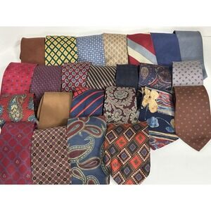 Vintage Men's Neckties, Lot‎ Of 24, Multicolor/Pattern